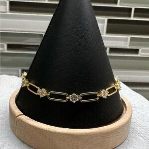 Paperclip moissanite bracelet